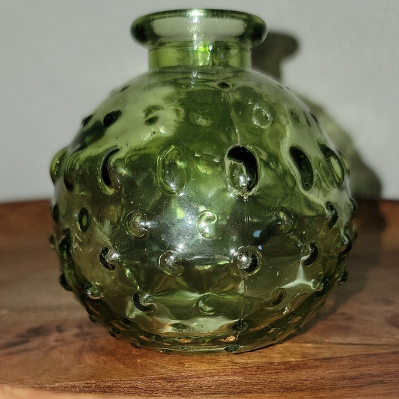 Source Unknown Small Green Honeycomb Glass Vases X2 - Picture 5 of 8